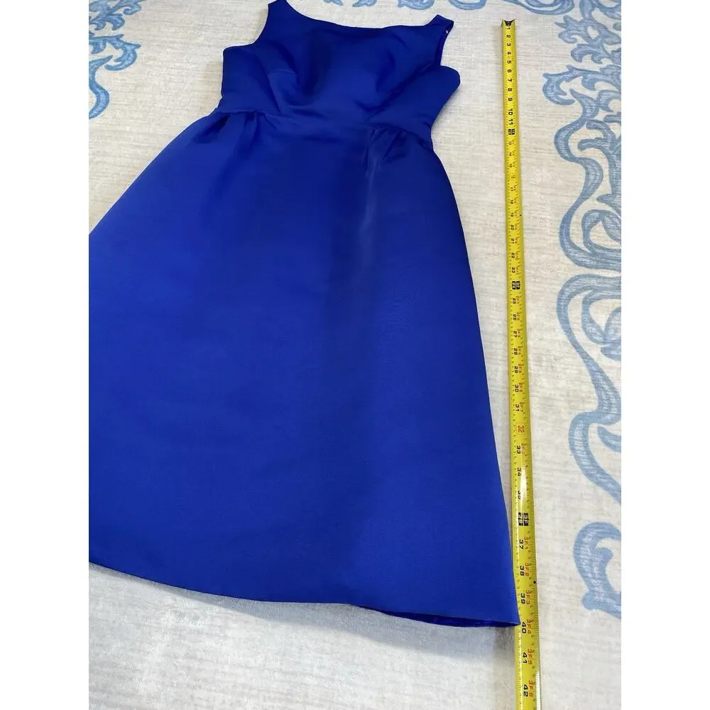 Kate Spade Dress Womens 6 Cobalt Blue Structured Sleeveless Designer Fit & Flare